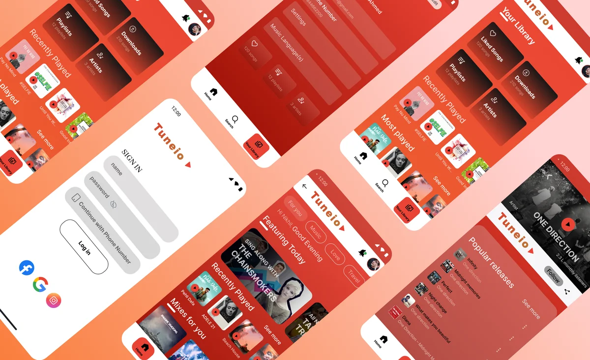 Tuneio App Interface